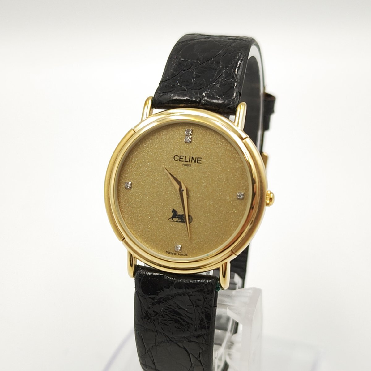 希少　CELINE　腕時計　スイス製 Yahoo!オークション - 本物 セリーヌ 極希少 スイスメイド
