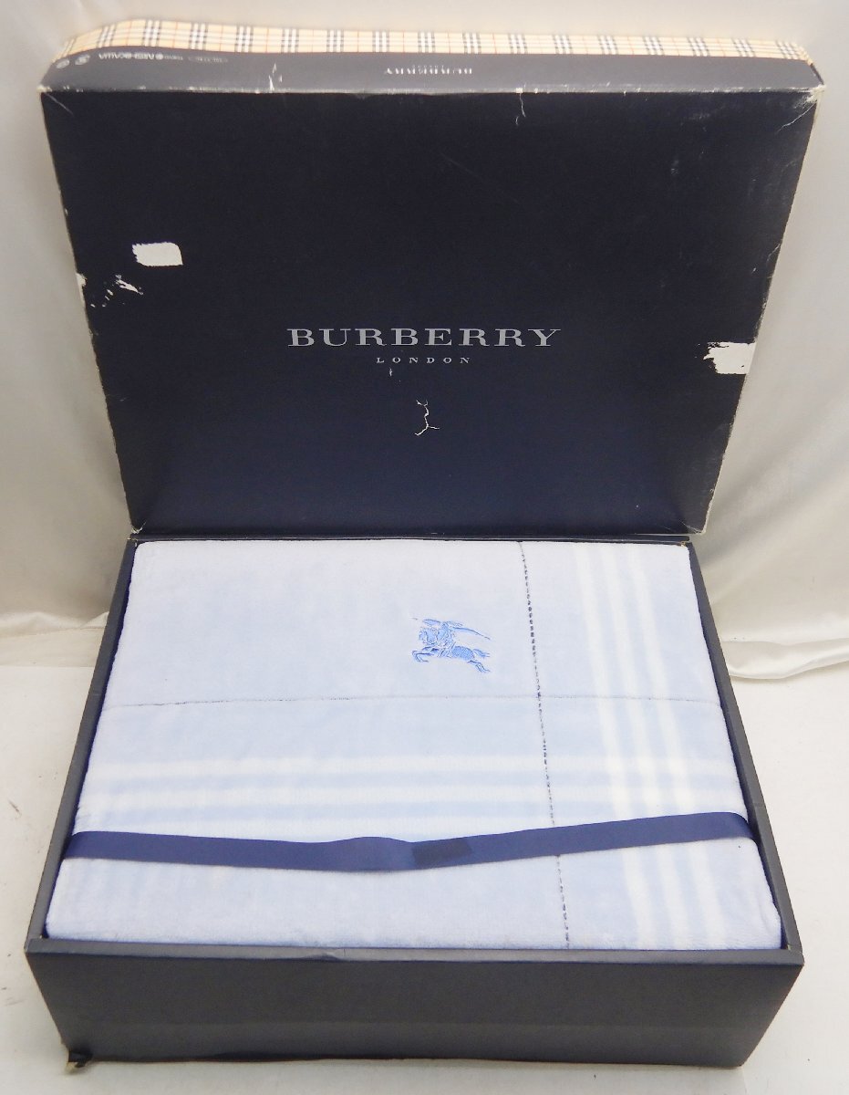 未使用✳︎バーバリーロンドン/高級シール織り綿毛布/140×200/ノバチェック柄 未使用✳︎バーバリーロンドン/高級シール織り綿毛布/140×200