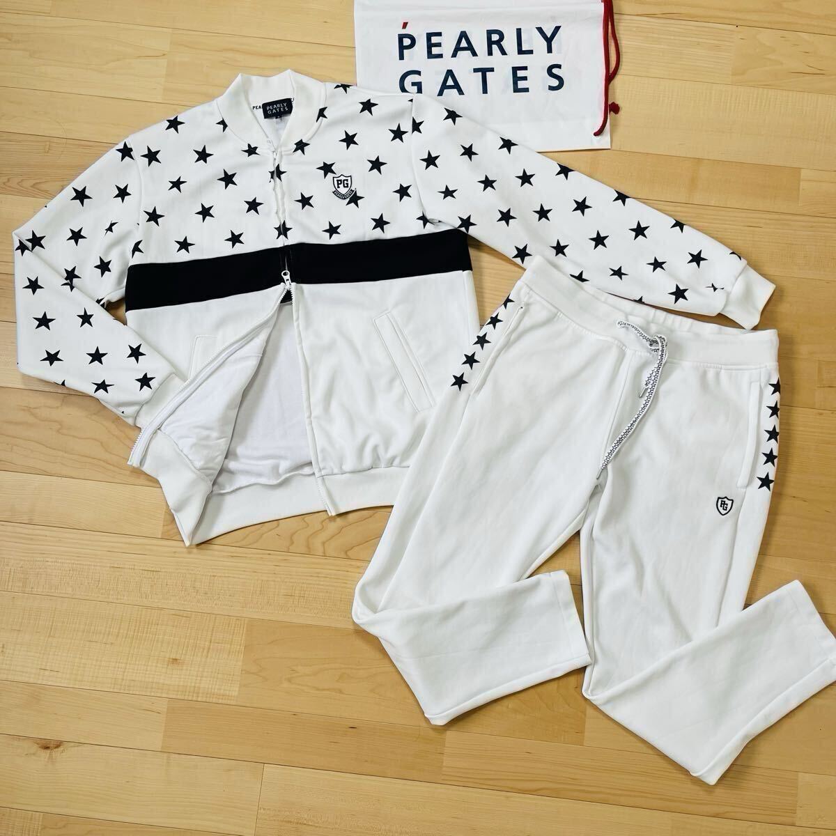 パーリーゲイツ 上下セットアップ ジャージ 白 パーリーゲイツ 上下セットアップ ジャージ 白