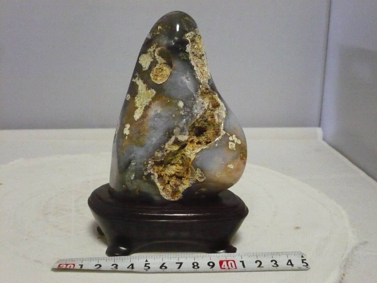 送料無料　鑑賞石愛好家蒐集品　山水画のような石　豚肉石　鑑賞石 天然石 盆石 送料無料 水石愛好家蔵品放出 雪山遠山石☆大珍品☆天然石・遠山