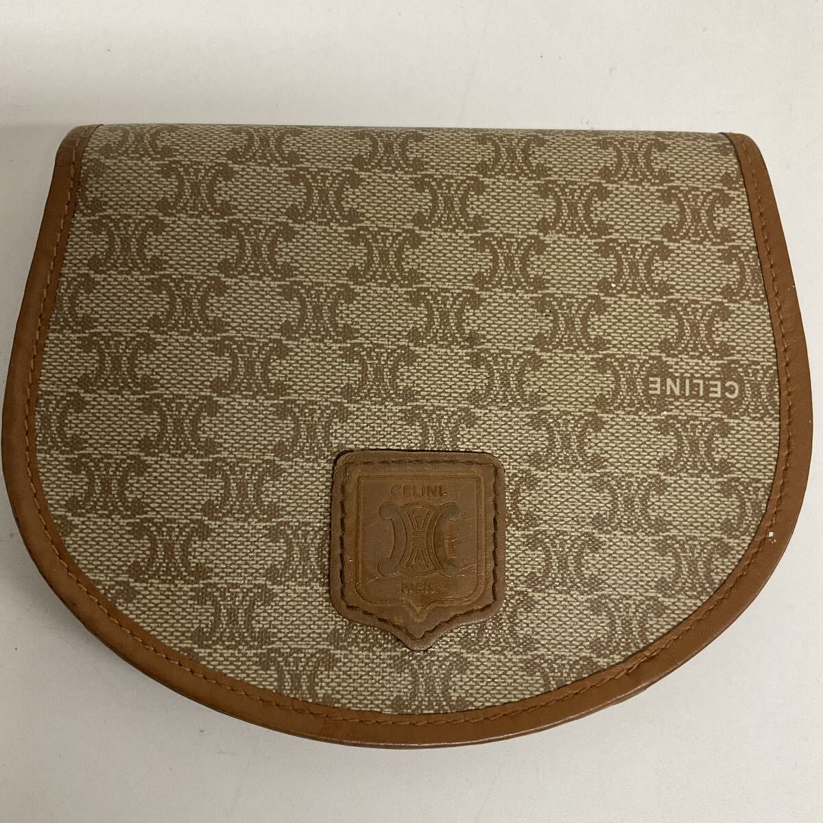 【極美品】CELINE　セリーヌ　マカダム柄　コインケース　ウォレット　レザー CELINE セリーヌ マカダム柄 二つ折り財布 ブラウン系