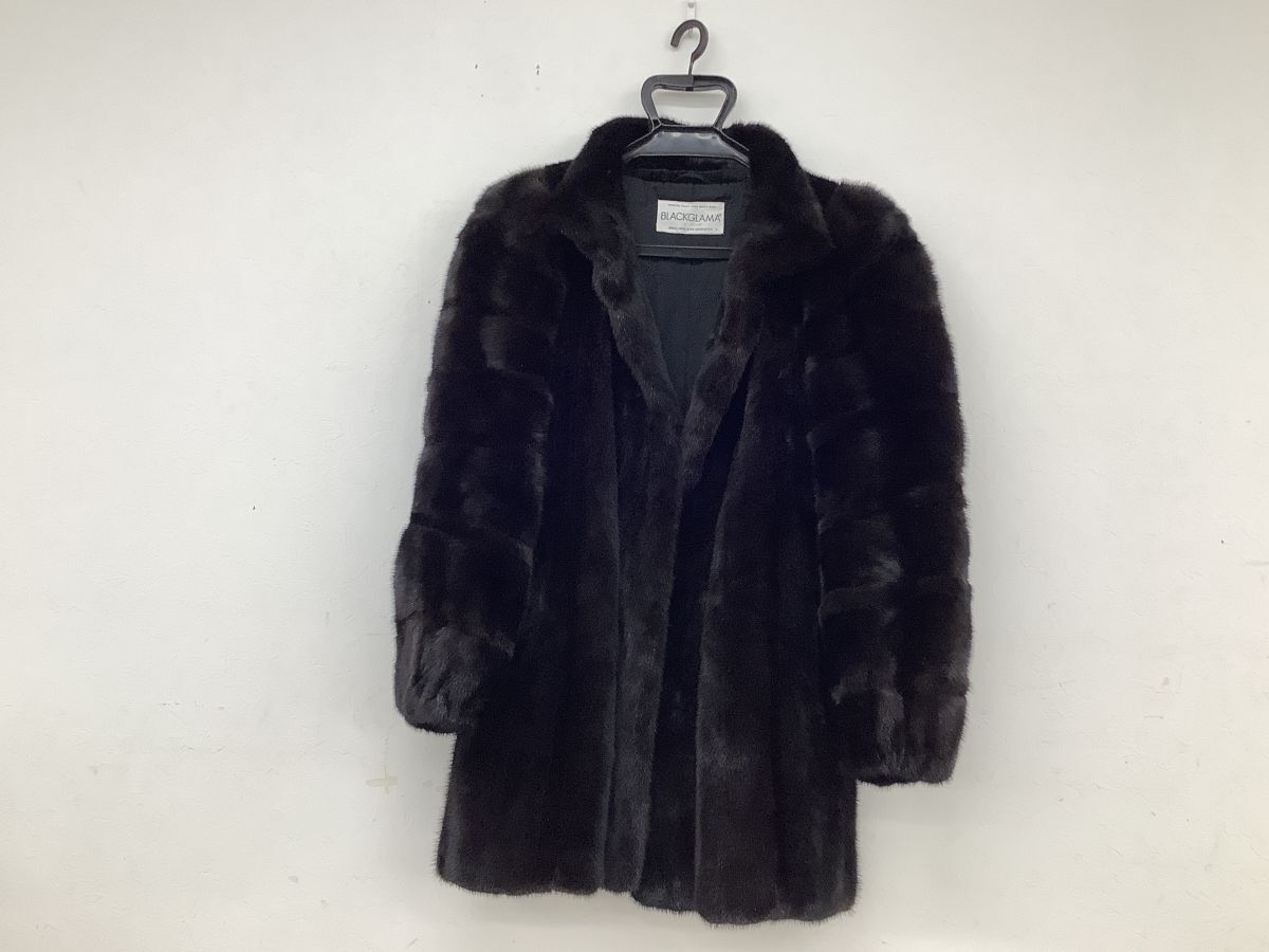 極美品✨ VALENTINO SAGA MINK  ミンク コート 黒 楽天市場】ミンク ボトルネックカラー コート ブラック