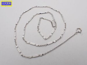 K14 ホワイトゴールド 切子チェーンネックレス 44cm 6.11g 中古B+ 【送料無料】 C-9531