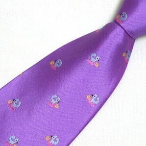 簡単♪結ばない!らくらくファスナーネクタイ(A25)紫色 リス