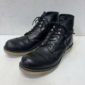2010 год производства RED WING 8165 Plain Toe Boots black size 9D Red Wing pre n палец на ноге кожа ботинки раунд tu27cm Classic чёрный