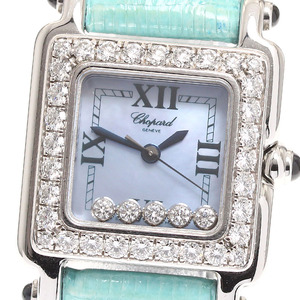 Chopard Chopard 27/8894-23/11 happy спорт квадратное Mini бриллиантовая оправа 5P diamond ракушка циферблат кварц женский _911753
