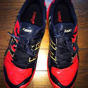 即決・送料込み★asics アシックス★良品・ハンドボールシューズ GEL-DOMAIN THH530★赤x黒x金 US10(28cm)
