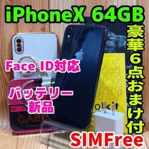 SIMフリー 本体 iPhone X 64 GB スペースグレイ 541 電池新品