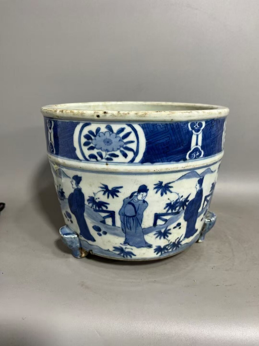 古伊万里　染付　火入　香炉？　タバコ道具？　雀 古伊万里 染付 火入 香炉？ タバコ道具？ 雀 江戸時代後期 古