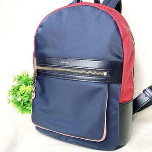 ポールスミス カラーフラッシュ ナイロン リュック ネイビー バイカラー バック レッド ハート
