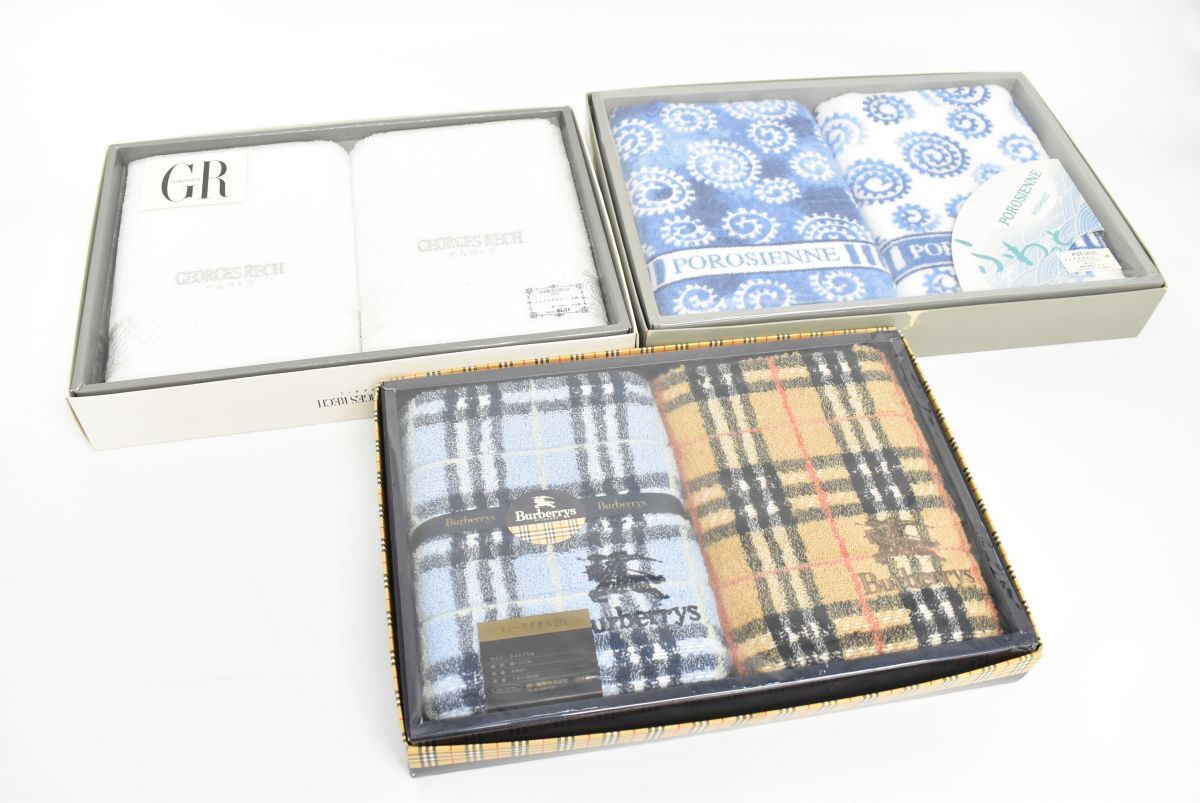 バーバリー　　タオルハンカチ　　　チェック　　　①　　４枚　セット　　箱 BURBERRY - 【箱付】BURBERRY バーバリー ハンカチ&タオル