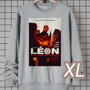【プレミアムトレーナー】グレー★XLサイズ《Leon》裏ネル★╋サイズ■ ムービースウェット
