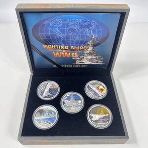 SG1619 FIGHTING SHIPS OF WWⅡ 1OZ SILVER PROOF SET カラー銀貨 記念硬貨 戦艦 2007 ケース・箱付き