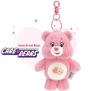 ケアベア ぬいぐるみ キーホルダー ライトピンク Care Bears 鳴き笛付き 押し笛 チャーム ストラップ くま クマ 熊 テディベア アメリカ