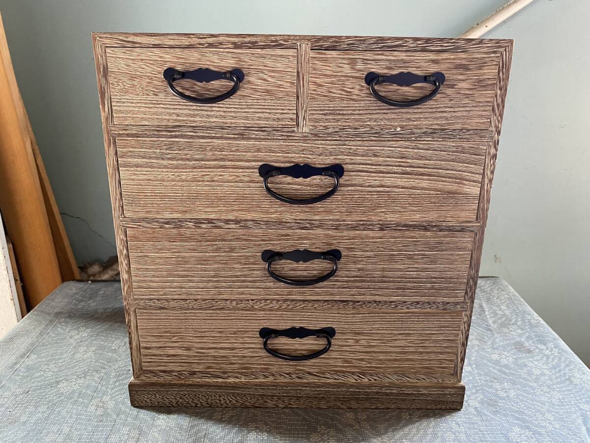木工芸品 時代作品【桐小物引き出し 22x16x23.7cm】携帯型
