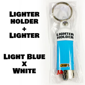BIC ビック ライター&キャップセット キーホルダー ライターキーパー キャンプ アウトドア 本体ライトブルーxホワイト