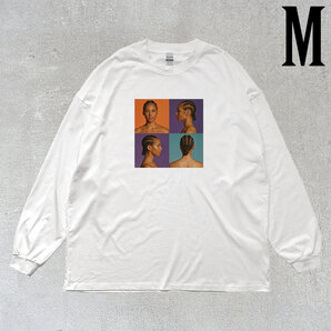 アリシアキーズ Alicia Keys フォトプリント リブ付き 長袖 Tシャツ ロンT キレイめ カジュアル 6.0oz コットン100% ユニセックス M