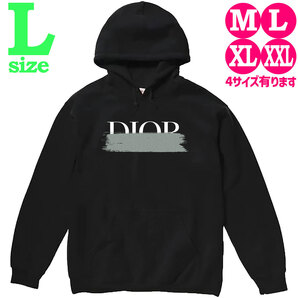 ロゴデザイン ペンキ柄 プリント プルオーバー パーカー 8oz ユニセックス 大きいサイズ ビッグシルエット ブラック M L XL XXL