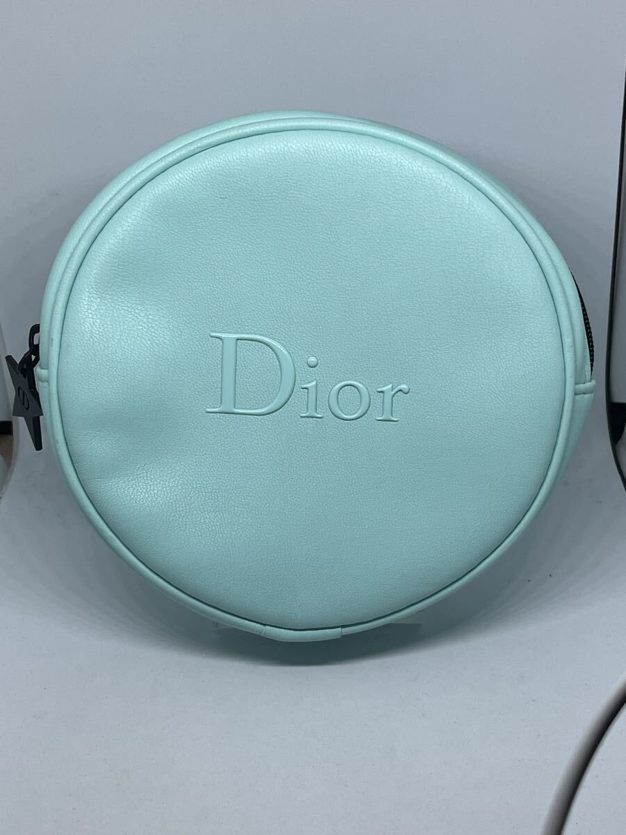 Dior ポーチ　小物入れ　マルチケース　レザー　ブルー系　レディース　ブランド