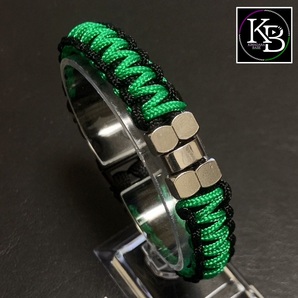 【シルバーコブラブレスレット/グリーン】パラコード/アクセサリー/メンズ/レディース