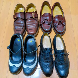 1円スタート ドクターマーチン Dr.Martens REGAL リーガル 銀座ヨシノヤ 4点セット お得 レザー チャンキーヒール シングルモンク タッセル