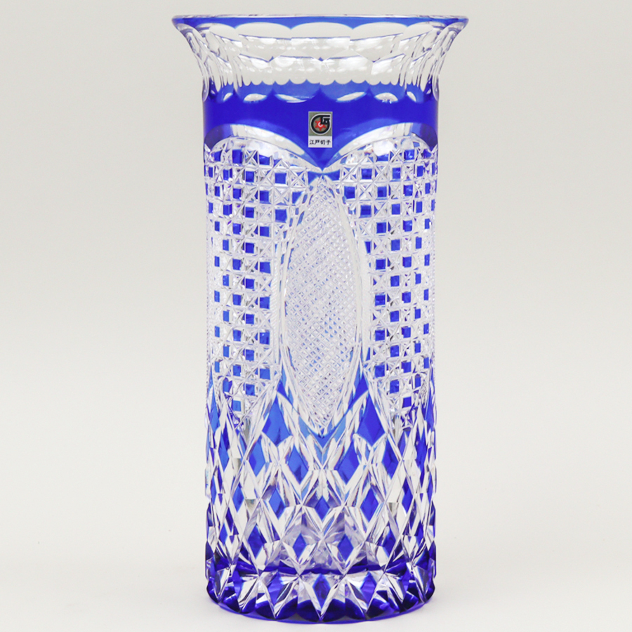 未使用美品☆由水常雄 破れガラス 被せガラス ぐい呑（切子、江戸切子、薩摩切子） 希少 由水常雄 ぐい呑 12客 共箱 説明書 木箱入り 江戸切子 薩摩