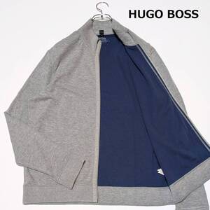 メンズXL HUGO BOSS ヒューゴボス リバーシブル ジップアップ ブルゾン スタンドカラー グレー トライバーズジャケット アウター