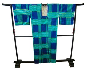 時代屋 美品 裄72cm ロング寸 お洒落 雨コート 正絹 未使用 162cm~168cm Cs1470