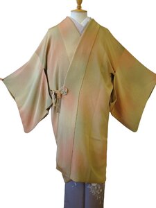 時代屋 美品 裄69.0cm 極上 縮緬地 ロング寸 道中着 正絹 未使用 162cm~168cm Cs1485