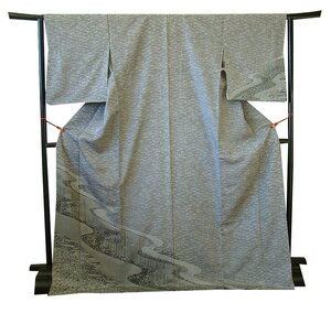 時代屋 裄69cm ロング寸 極上一越地 寄せ柄 附下げ 訪問着 正絹 未使用 仕付糸付 袷 160cm~168cm HH2113