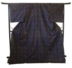 時代屋 裄71.2cm ロング寸 真綿紬 紬着尺 正絹 未使用 仕付糸付 袷 162cm~170cm TT1210