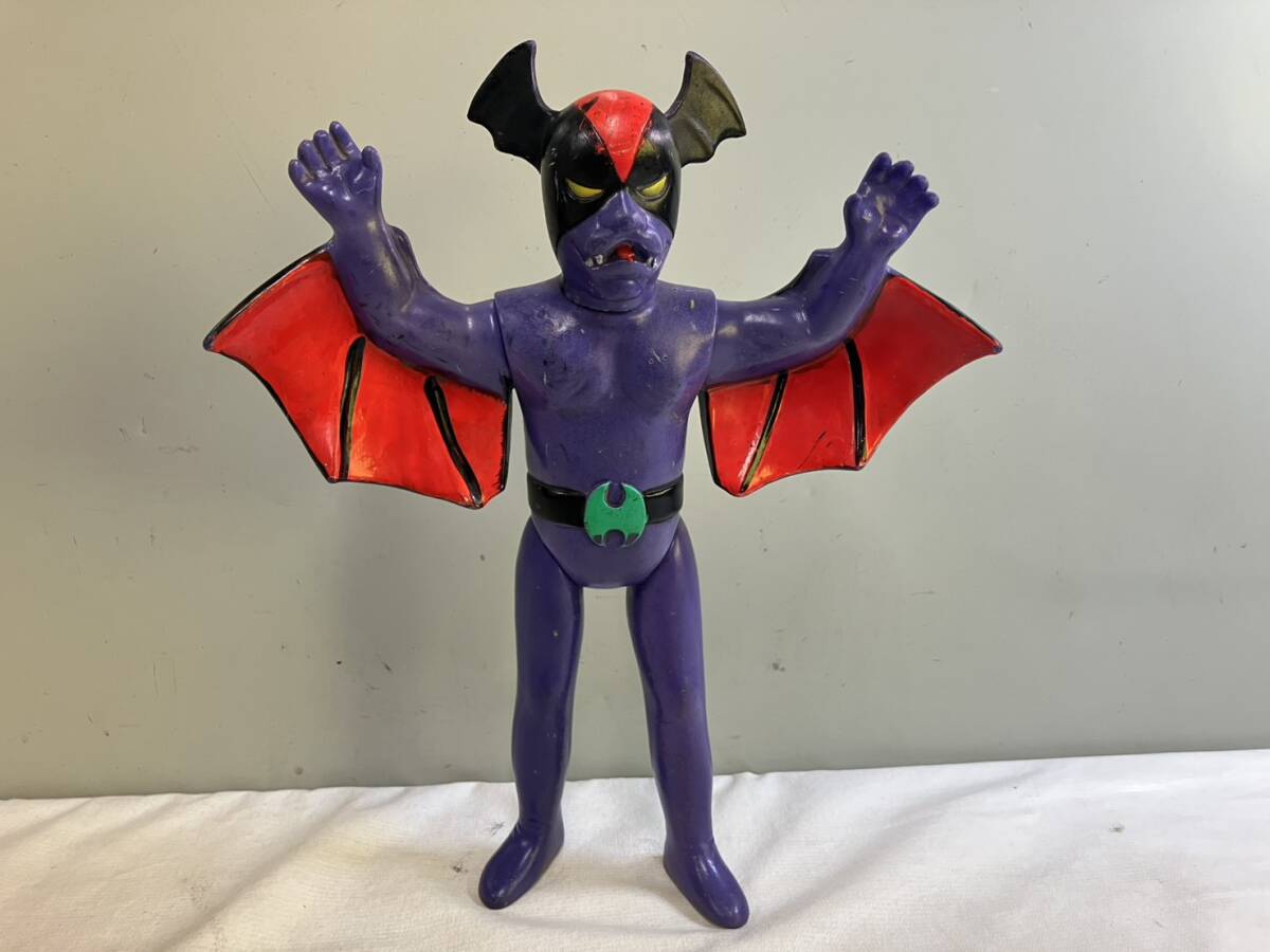 コウモリ男　月光仮面　ソフビ　旧バンダイ　スタンダード　当時物　ヴィンテージ コウモリ男 月光仮面 ソフビ 旧バンダイ スタンダード 当時物