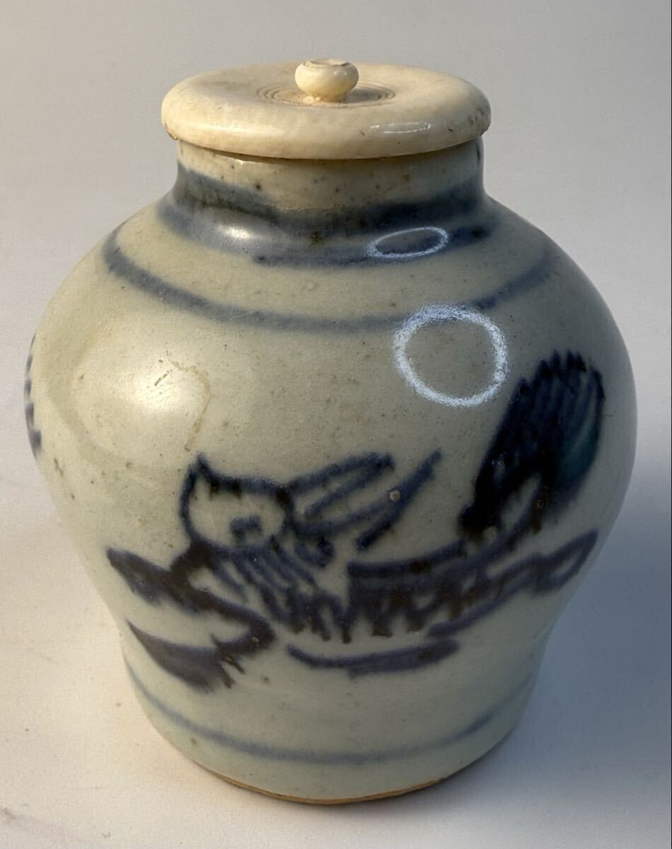 古美術 中国 古染付 茶入 茶道具伝来 古童 - 染付 茶入 | 古美術品専門サイト fufufufu.com