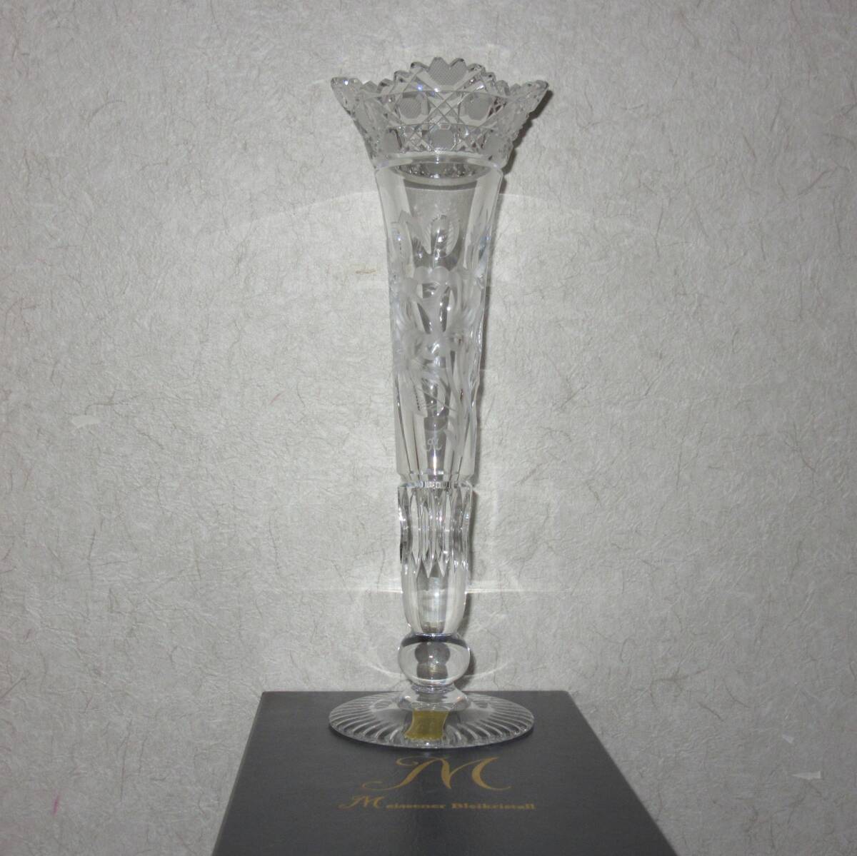 【新品未使用品】マイセン　クリスタル花瓶 マイセン マイセンクリスタル 花瓶 高さ約21cm 「マイセン