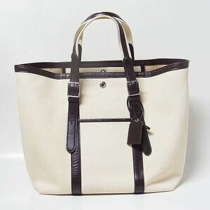 【キタムラ/Kitamura】キャンバス/レザー トートバッグ ナチュラル/ダークブラウン