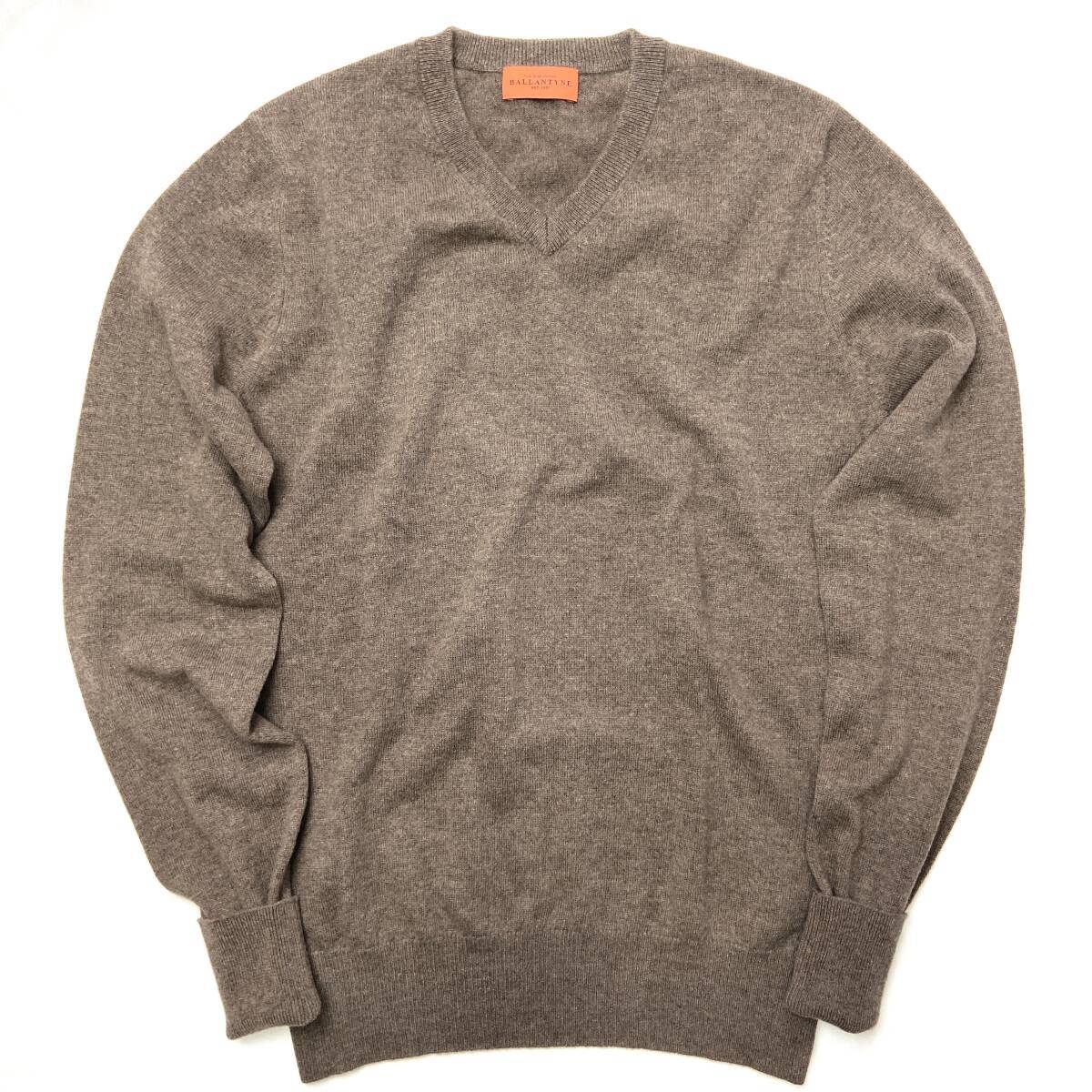 未使用 バランタイン　カシミア100％　ニット セーター BALLANTYNE（バランタイン）カシミヤ100％/Vネックニット/グレー