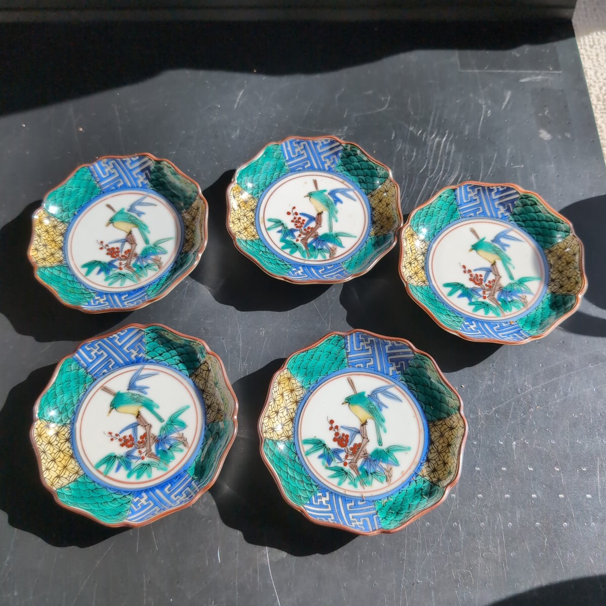 お値下げ中【未使用】久谷焼　大皿　定価25000円 50119】九谷焼 大皿 明治/ Kuntani L size Plate / Meiji Era