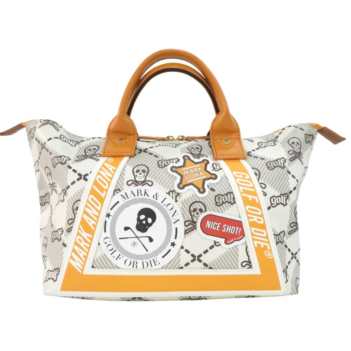 マークアンドロナ　22年モデル　カートバッグ スカルロゴ　総柄 マークアンドロナ 22年モデル カートバッグ スカルロゴ 総柄