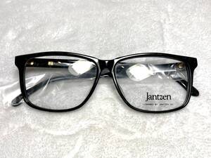 デッドストック Jantzen ウェリントン セル 眼鏡 54 大ぶり 黒緑系 マーブル ミックス ビンテージ 未使用 ブラック フレーム 昭和 レトロ