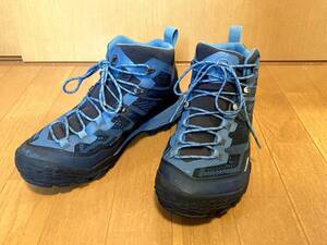MAMMUT トレッキングシューズ DUCAN MID GTX UK9.5 US10.5 28cm ブルーグレー Vibram 中古 登山靴 ブーツ アウトドア マムート マンモス