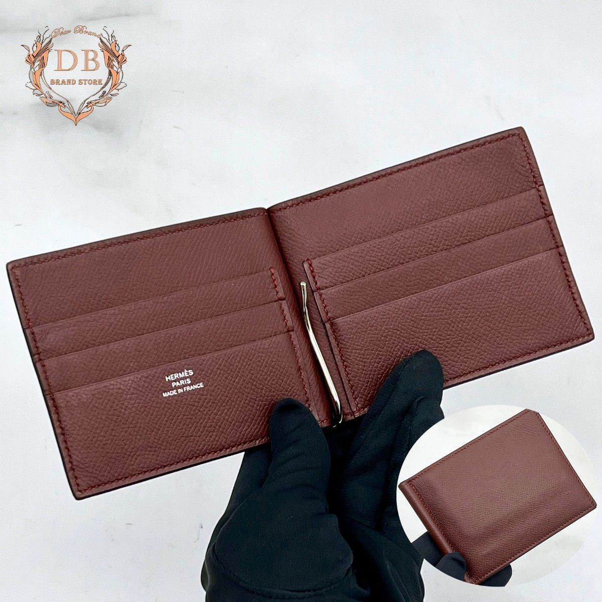 kk エルメス　HERMES マネークリップ　エスケトル　小さい傷有り　箱付き kk エルメス HERMES マネークリップ エスケトル 小さい傷有り 箱付き