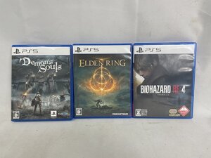【6P2669】1円スタート プレイステーション5 プレステ5 PS5 ソフト3点まとめ バイオハザード Demon’s Souls ELDEN RING 動作確認済み