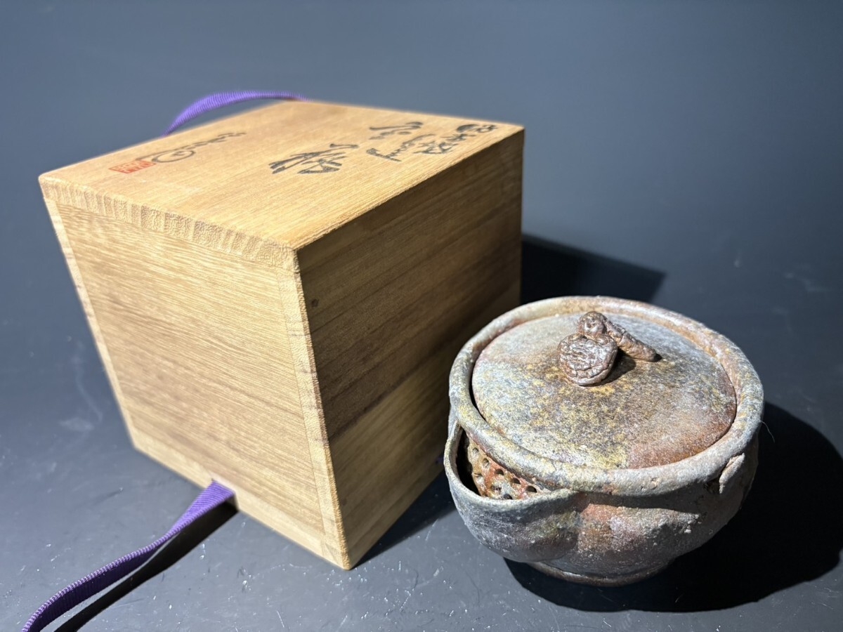 備前焼　極上の出来栄え　宝瓶　直径9cm 東H5-0628③ 備前焼 極上の出来栄え 宝瓶 直径9cm 東H5-0628③