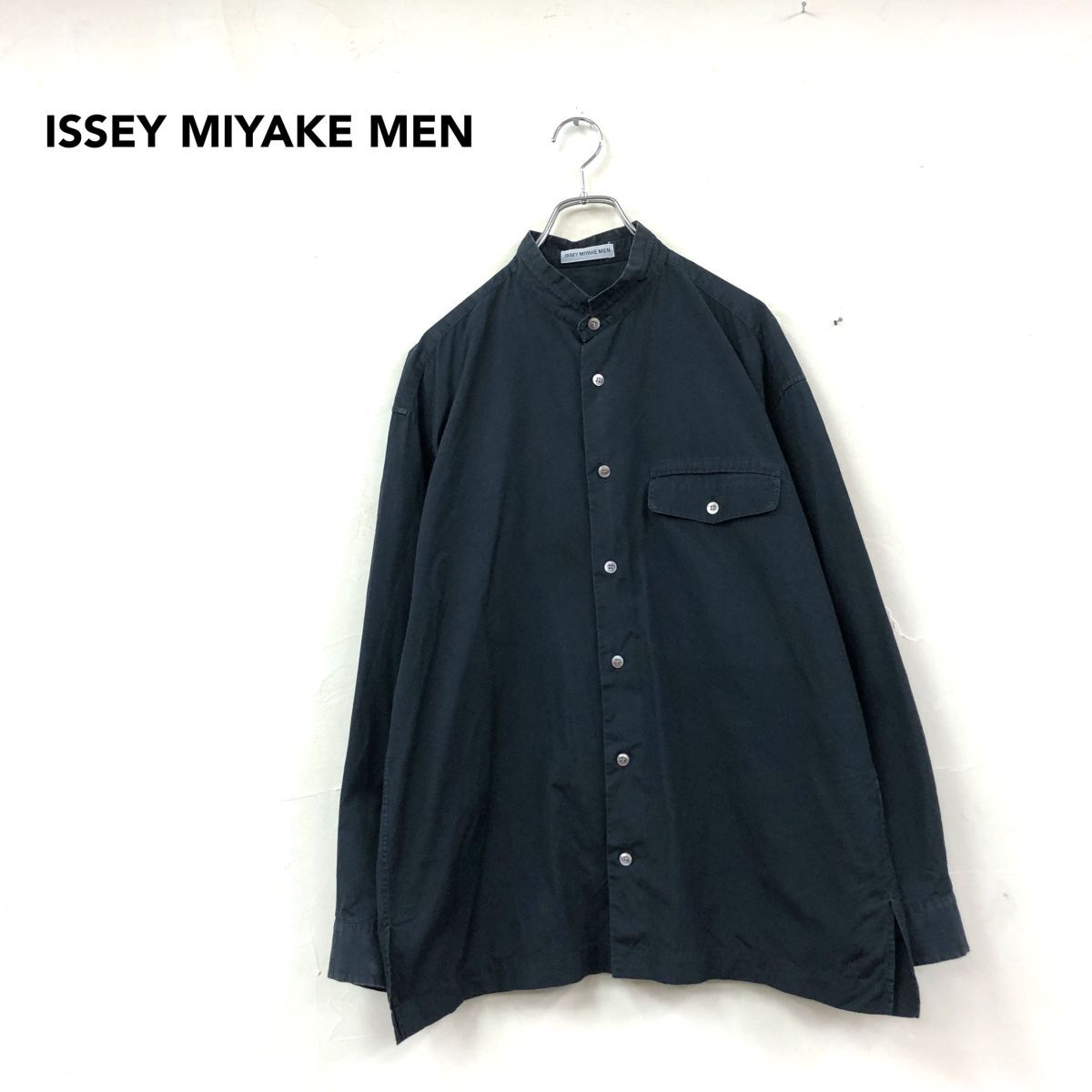 黒タグ ISSEY MIYAKE イッセイミヤケ スタンドカラーシャツ 黒タグ ISSEY MIYAKE イッセイミヤケ スタンドカラーシャツ