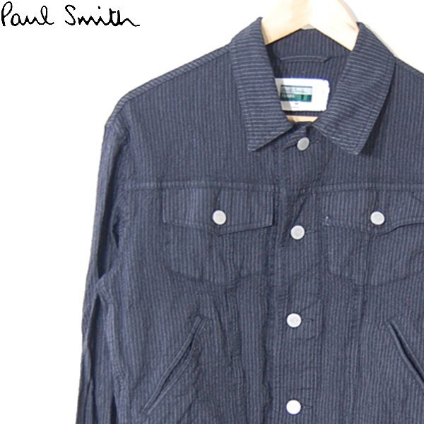  Paul Smith джинсы Paul Smith JEANS# полоса рисунок жакет шерсть мужской сделано в Японии #M# темно-серый серия *NK5912386