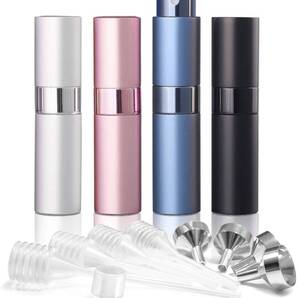 4セット アトマイザー 香水アトマイザー スプレーボトル 8ml 持ち運び 詰替え用 付属品付き