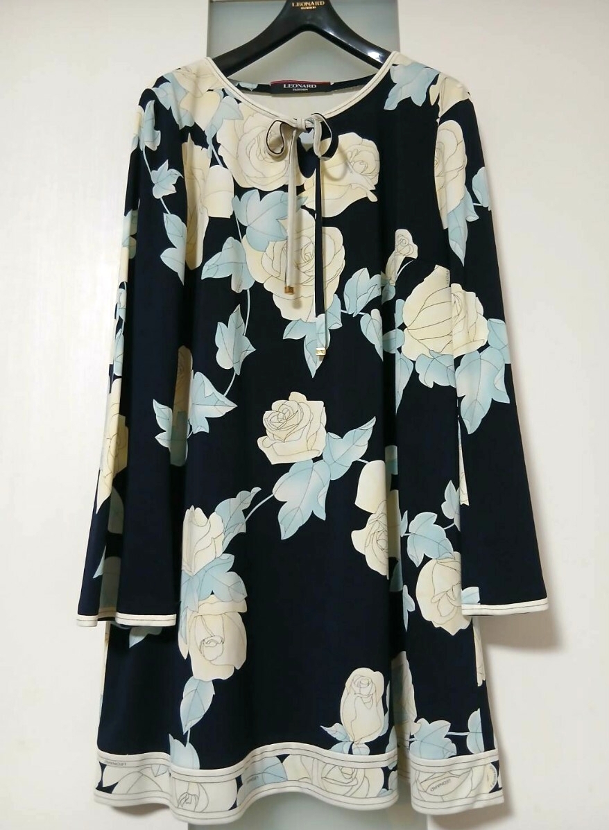 LEONARD レオナール　チュニック 近年美品 LEONARD レオナール カンカン ストレッチ チュニック