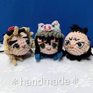 Ручная работа Амигуруми *Волосы эластичные 3 шт. набор *Они-но Кен стиль