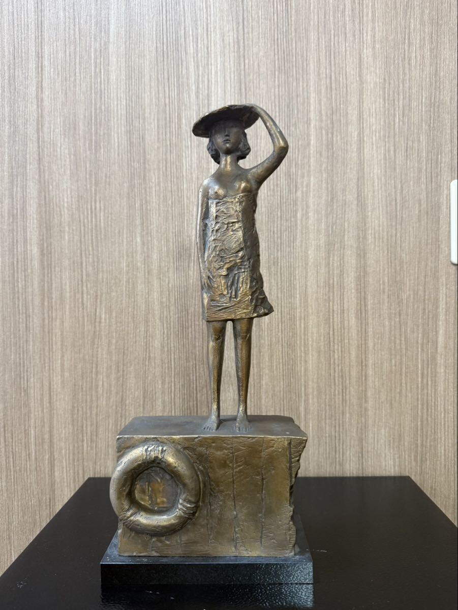 ブロンズ像　和尚像　人物像　置物　在銘　重さ約5.03kg　V　R5398B ブロンズ像 和尚像 人物像 置物 在銘 重さ約5.03kg V R5398B