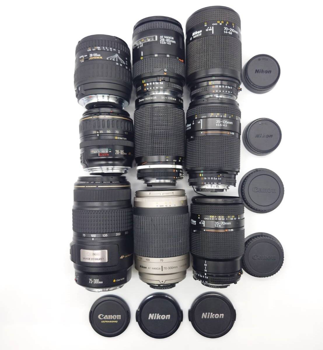 Nikon レンズ 5本セット ジャンク 富士山マーク付き！f=3.5cm 1:2.5 NIPPON KOGAKU JAPAN メタル